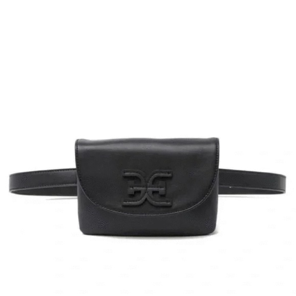 NWT Sam Edelman Emily Faux Vegan Leather Convertible Shoulder Belt Bag Black - Picture 1 of 7